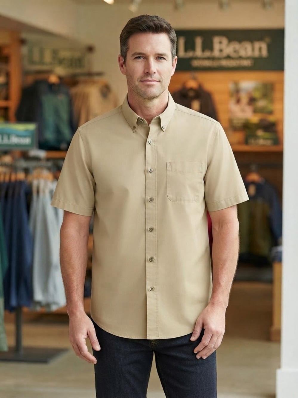 L.L. Bean Men's Short-Sleeve Button-Down Shirt